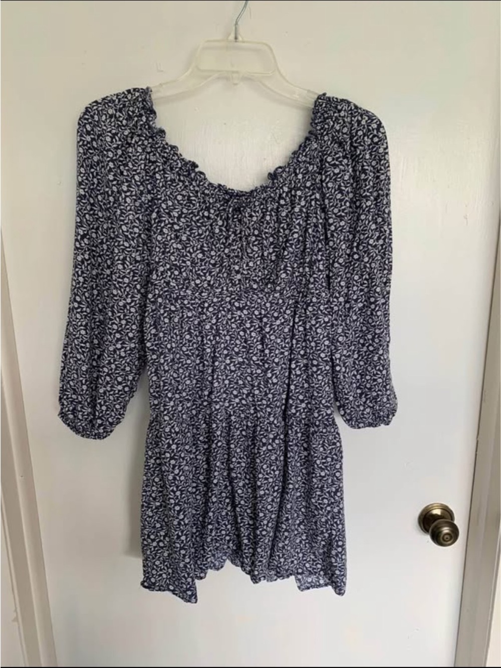 Source Unknown Navy Floral Mini Dress